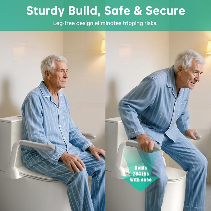 Toilet Safety Rails for Seniors, Super Heavy Duty Handicap Toilet Rails - Image 5
