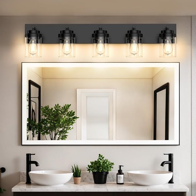 IZORRO Bathroom Vanity Light Fixture, 5-Light 36 Inch Matte Black Bathroom - Image 6