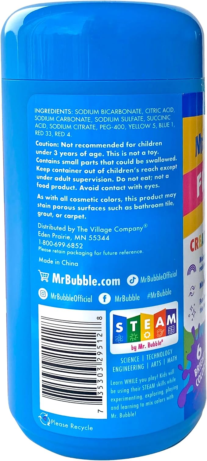 Mr. Bubble Fizzy Tub Colors Bath Water Coloring Tabelets, 6 Bright Colors - Image 8