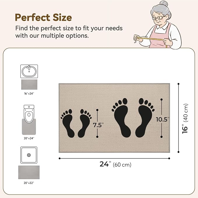 GRANNY SAYS Khaki Bathroom Rugs, Soft Chenille Bathroom Mat, Absorbent Bath - Image 2
