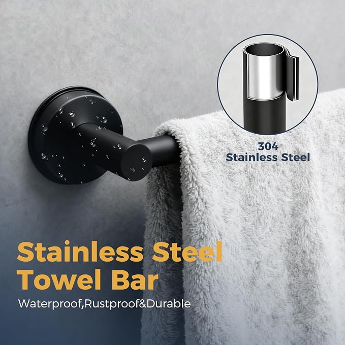 14.6inch~24inch Towel Racks for Bathroom, Adjustable Suction Cup Towel Bar for - Image 4