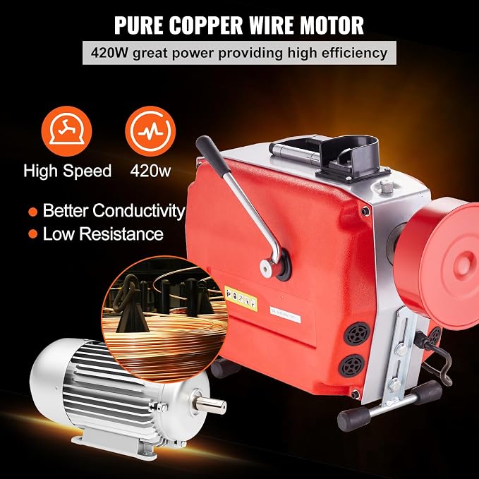 VEVOR 120FT x 7/8 Inch Drain Cleaner Machine, 420W Electric Sewer Snake Auger - Image 5