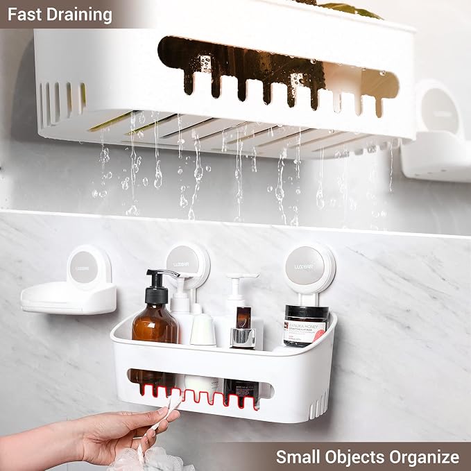 LUXEAR 4 Pack Shower Caddy Set - Image 5