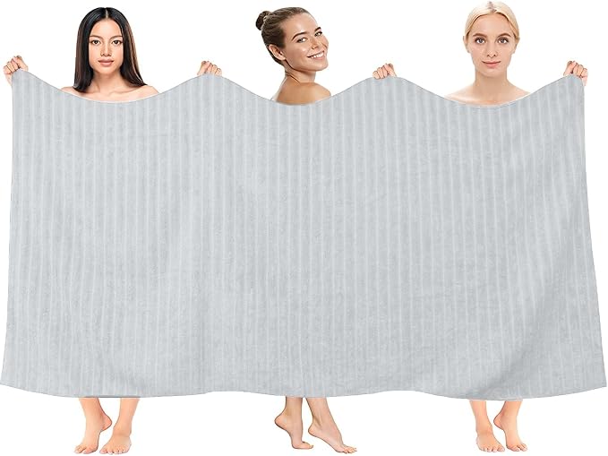 DAN RIVER Pack of 2 Bath Sheet 35x70 Inches, Extra Large Ribbed Oversized Bath - Image 4