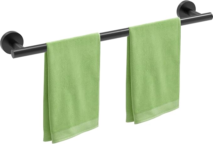 Matte Black Towel Bar, 24 Inch Bathroom Towel Rack, SUS304 Stainless Steel by DIYMyHome
