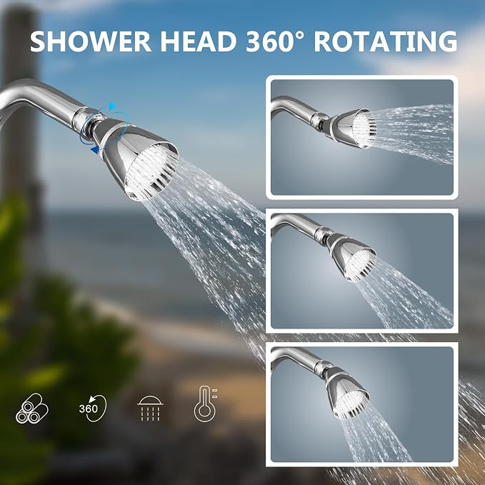 Aolemi Outdoor Shower Kit Fixtures Faucet System Double Handle Exposed Shower - Image 4