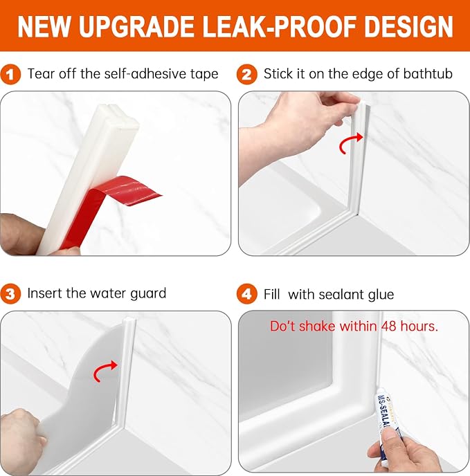Shower Corner Water Guard, Large Size Tub Shower Water Guard, Shower Splash - Image 7