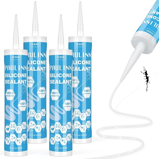 PAULINN Silicone Sealant, 100% Silicone Caulk Clear Waterproof - Image 9