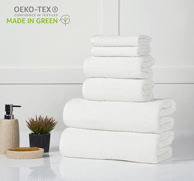 6-Piece Towel Set, 680 GSM, 2 Bath Towels, 2 Hand Towels, 2 Wash Cloths - Image 9