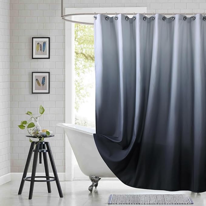 Stall Fabric Shower Curtain, Waterproof Bathroom Curtains by BESTRIPES