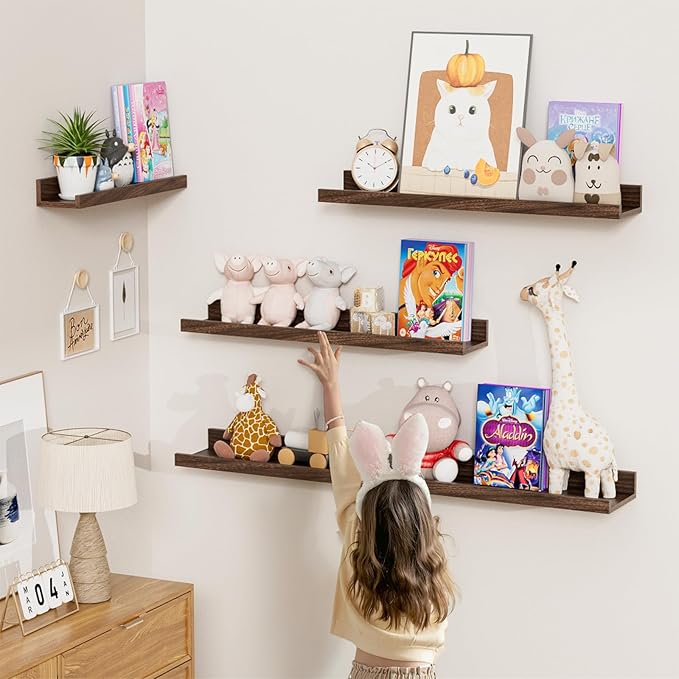 Heimlove Floating Shelves Set of 6, Display Shelf Organizer - Image 5