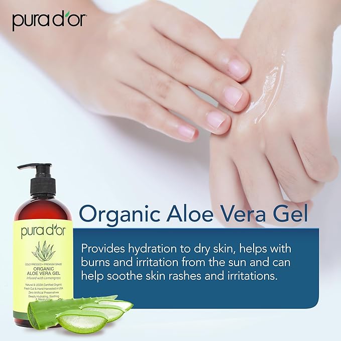PURA D'OR 16 Oz ORGANIC Aloe Vera Gel - Image 6