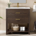 30 Inch Bathroom Vanity with Sink, Cabinet Sink Farmhouse Style with Drawers & by DELUXELIVING
