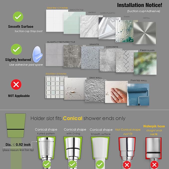Suction cup Handheld Shower Head Holder - Image 8