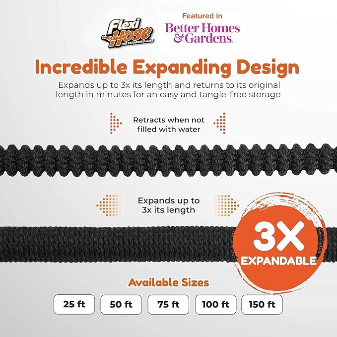 Flexi Hose PLUS with 8 Function Nozzle Expandable Garden Hose, Lightweight & - Image 3