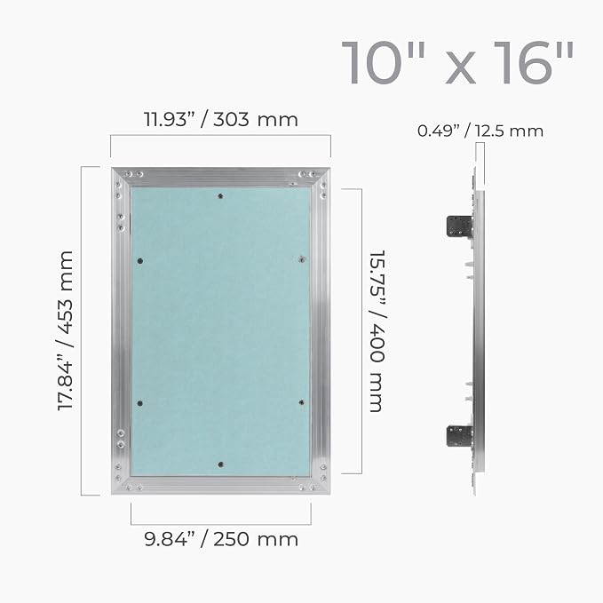 10" x 16" Drywall Access Panel – Waterproof Aluminum Frame Gypsum Hatch – Wall - Image 3