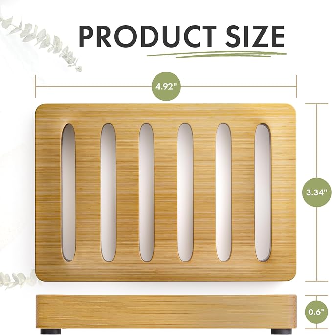 AmazerBath Soap Holder, Bamboo Soap Dish, Wooden Soap Holder Soap Dish - Image 4