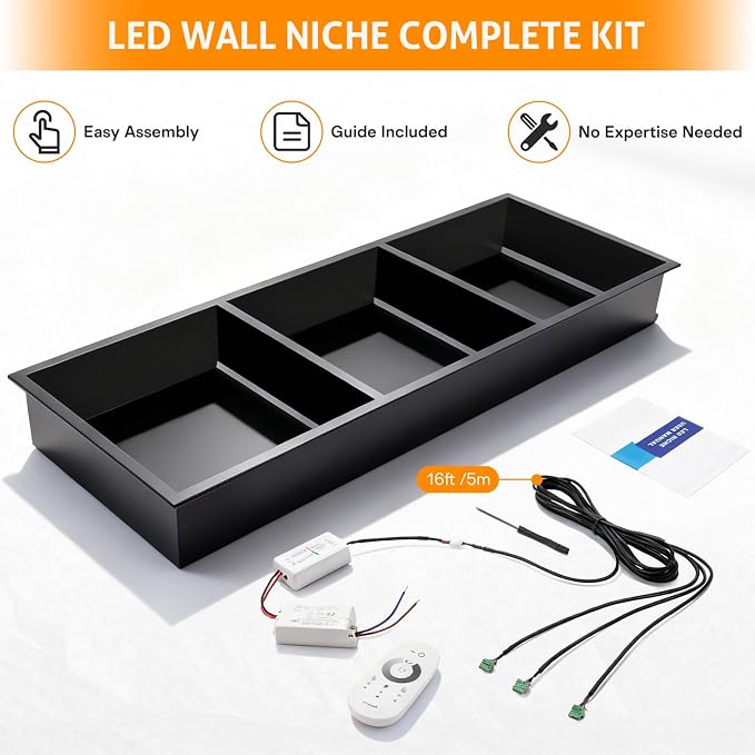 WICHEMI Stainless Steel Shower Niche 12" X 36", No Tile Needed Wall Niche - Image 8