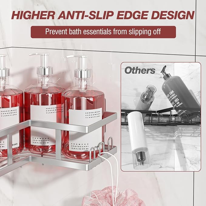 4-Pack Adhesive Corner Shower Caddy - Image 4