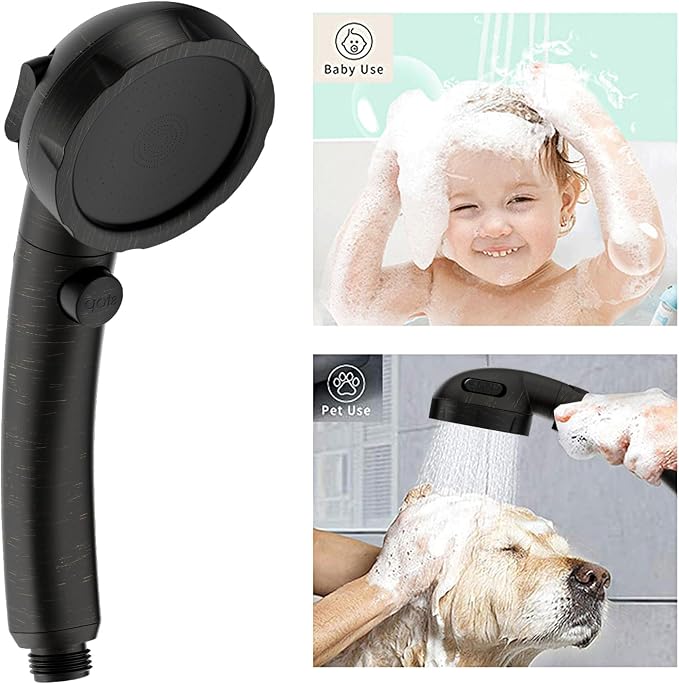 KAIYING High Pressure Oil-Rubbed Bronze Handheld Shower Head - Image 3