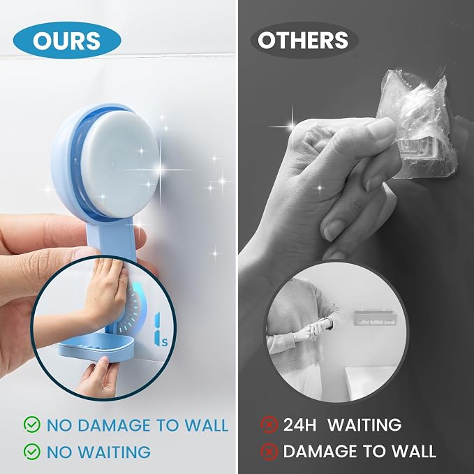 TAILI Soap Dish Bar Holder Suction Cup, Soap Saver - Image 8