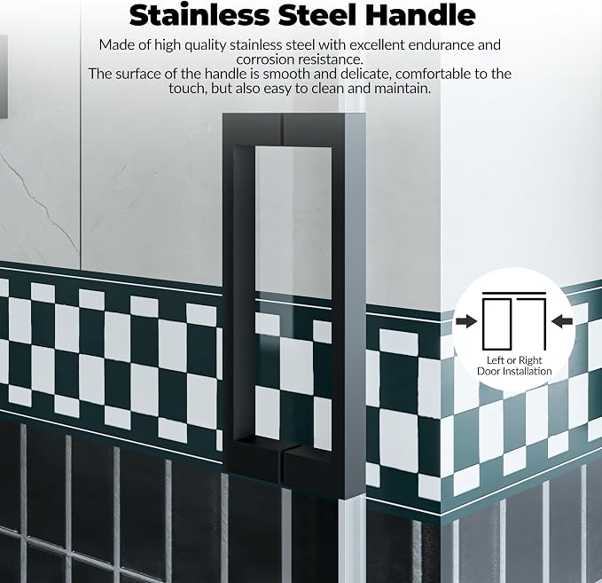 Frameless Sliding Shower Door, 6mm SGCC Tempered Clear Glass - Image 5