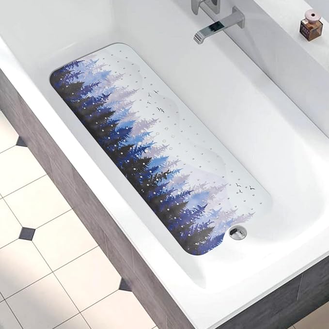 Bathtub Mat Non Slip, Forest Extra Long Bath tub Mat Shower Floor Mat - Image 5