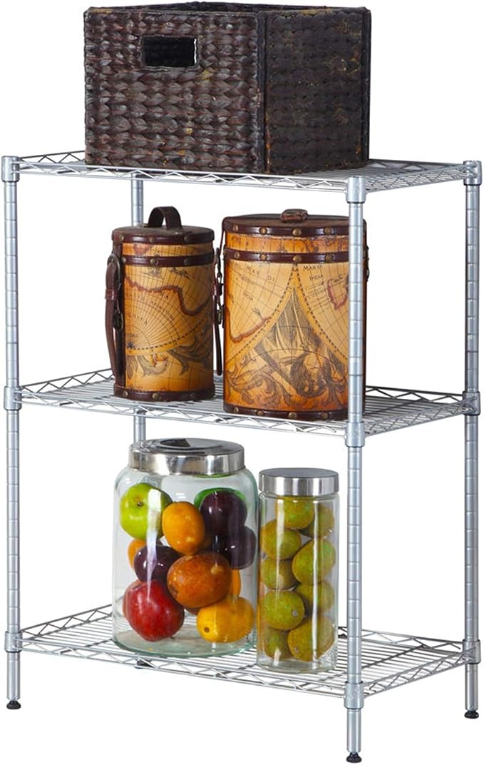 3 Tier Storage Racks Shelving, Heavy Steel Pantry Shelves, Adjustable Wire by Unknown