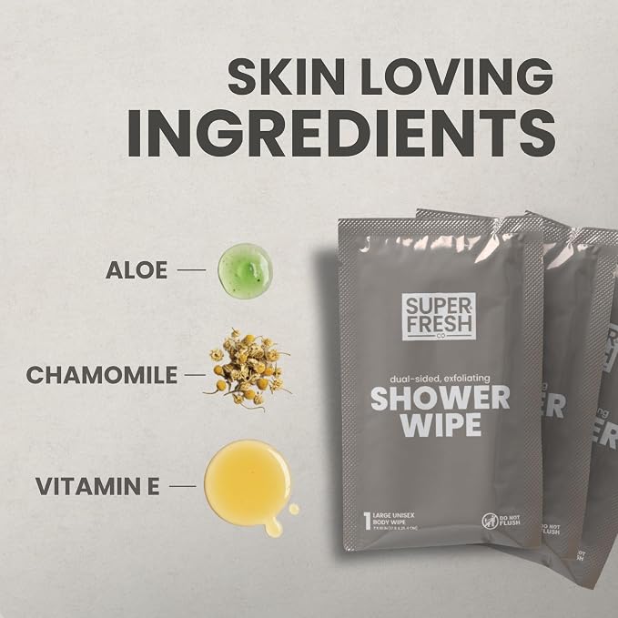 Super Fresh Shower Wipes Large Sandalwood Body Wipes - Image 7
