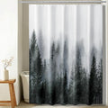 ORTIGIA 78 Inch Dark Green Misty Forest Shower Curtain by ORTIGIA