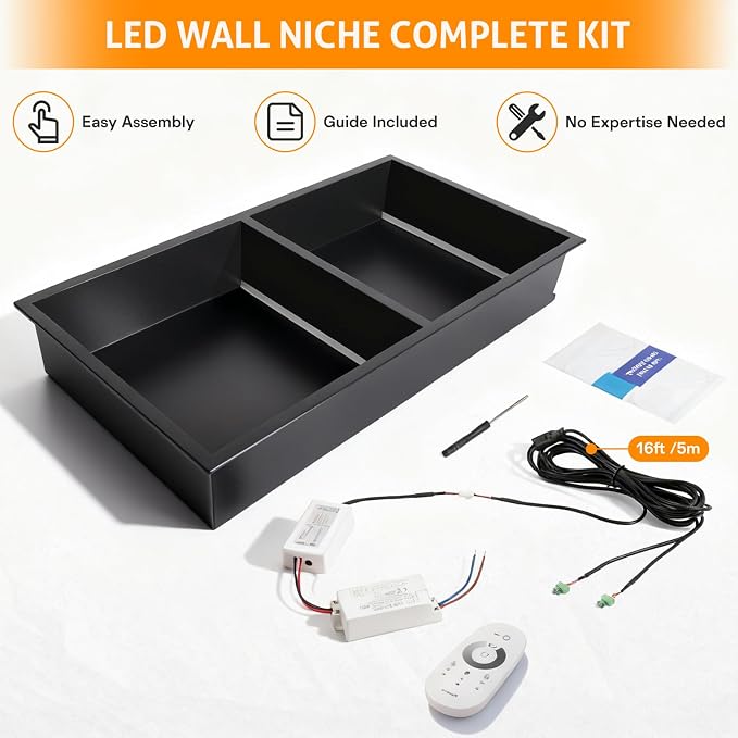 WICHEMI Stainless Steel Shower Niche 12" X 24", No Tile Needed Wall Niche - Image 8