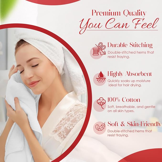 RIVERSIDE 6 Pack Premium Hand Towels Set, 16x28 inches, 100% Ring Spun Cotton - Image 4