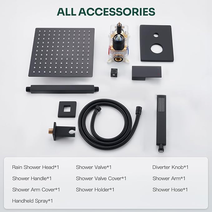 Ceiling Mount Shower System, High-Pressure Showerheads Set - Image 9