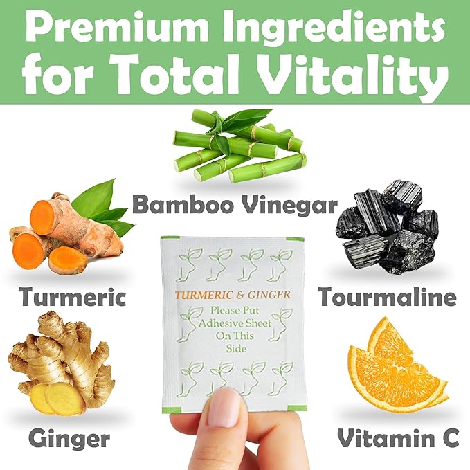 100 Turmeric & Ginger Foot Pads | Premium Pads to Feel Better, Sleep Better & - Image 4