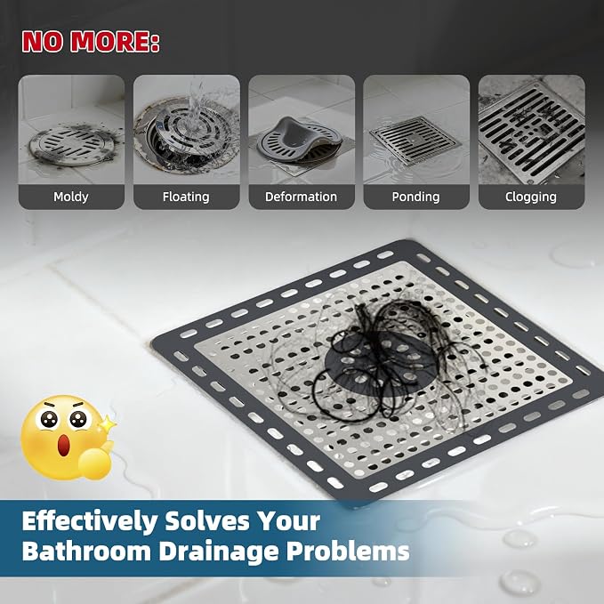 Hibbent Upgraded Shower Drain Hair Catcher, Shower Drain Cover - Image 3