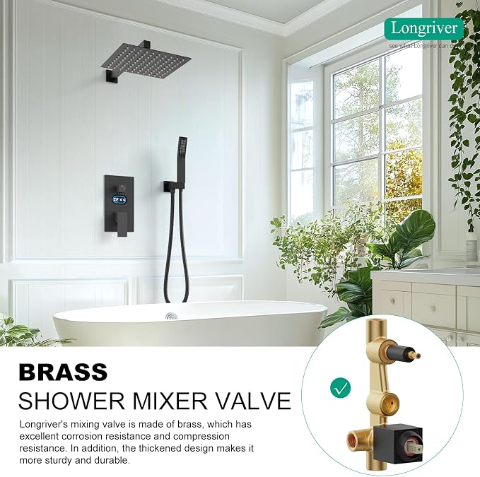 Shower Faucet Set with Hydro Power Temperature Display, Shower System Bathroom - Image 4