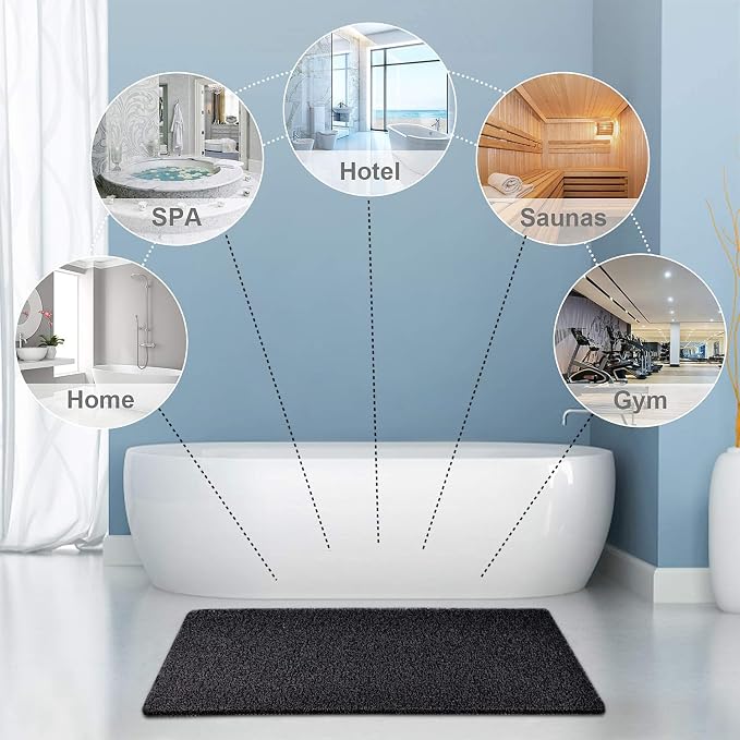 godehone Shower Mats Non Slip Without Suction Cups, PVC Loofah Bathroom Mats - Image 5