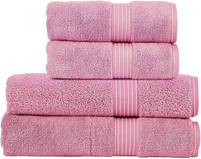 Christy Supreme Hygro 4 Piece Towel Set | Blush | 100% Luxury Supima Cotton | by Christy