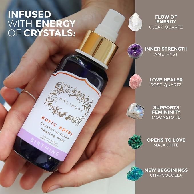 BALIPURA - Birthing Crystal Aura Spray - Sage, Jasmine & Vanilla Essential Oil - Image 5