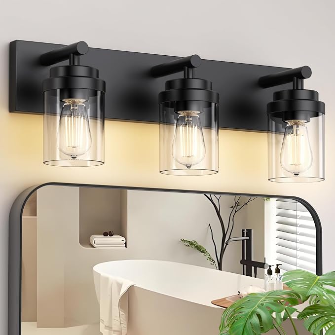 IZORRO Bathroom Vanity Light Fixture, 3-Light 22 Inch Matte Black Bathroom by IZORRO