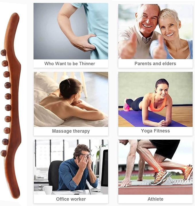 Wood Therapy Massage Tools, 21 inch Lymphatic Drainage Massager, Handheld - Image 6