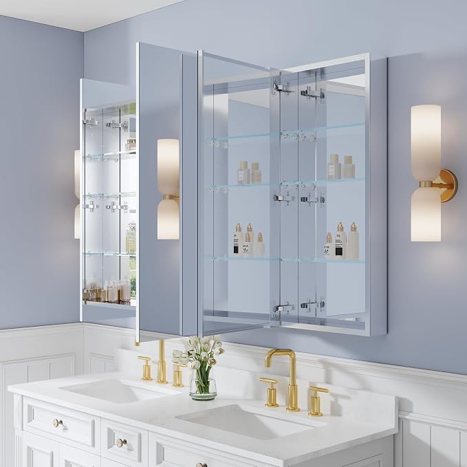WELLFOR 56" x 36" Bathroom Medicine Cabinet - Image 11