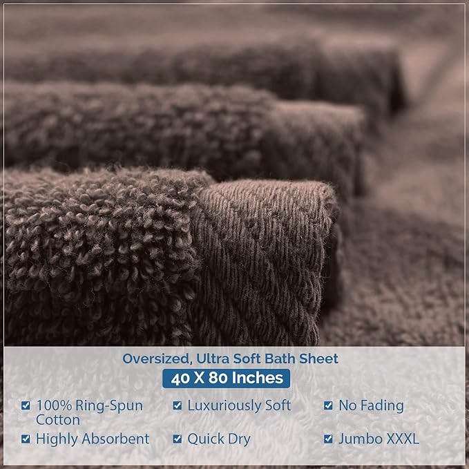 DAN RIVER Pack of 1 Bath Sheet 40x80 Inches, Oversized Bath Sheets Towels - Image 6