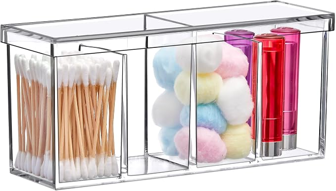 Amazing Abby - Qutie - Acrylic 4-Compartment Makeup Organizer by AmazingAbby