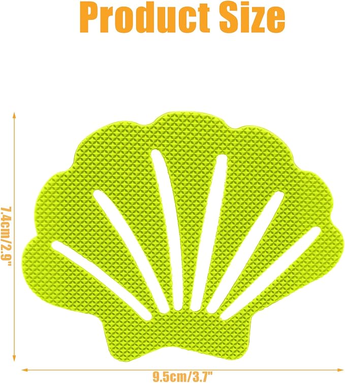 12 Pcs Non Slip Bathtub Stickers Green Adhesive Decals Sea Shell Shape Shower - Image 7
