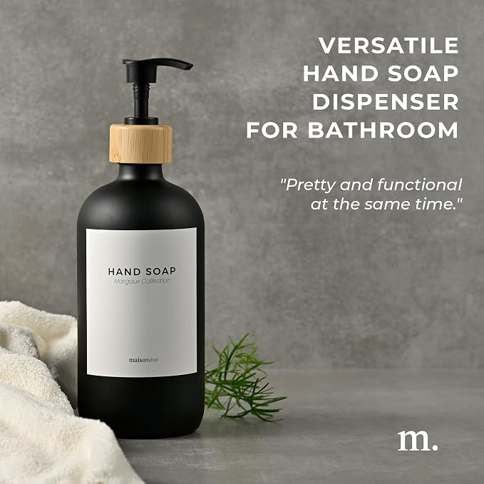 MaisoNovo Glass Hand Soap Dispenser | Dish Soap Dispenser - Image 3