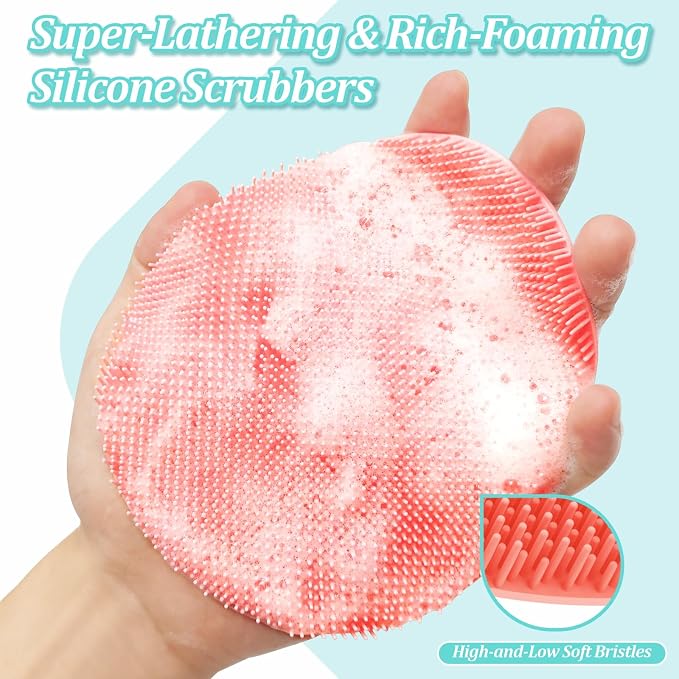 Upgrade Silicone Bath Glove 2PCS, 360° Anti-Slip & Enlarged Silicone Body - Image 3