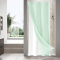 MitoVilla Green Waffle Small Stall Shower Curtain Liner Set 36 x 74, No Hooks by MitoVilla