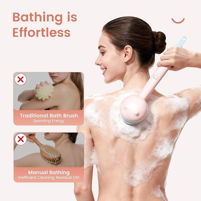 Electric Back Scrubber for Shower Body Brush, Waterproof Shower Body Scrubber - Image 3