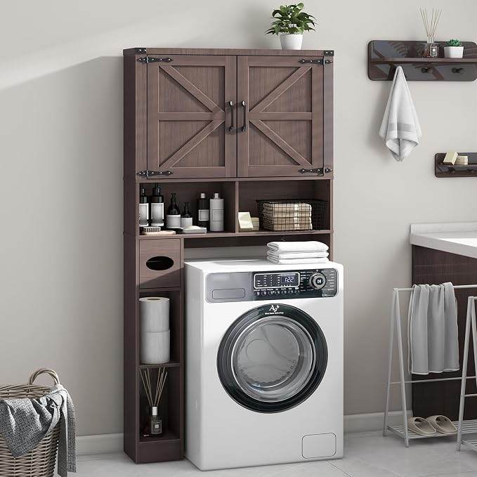 Vabches Over The Toilet Storage Cabinet, Farmhouse Storage Cabinet Over Toilet - Image 5